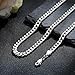 HIMSTORY Cuban Link Chain for Men, 925 Sterling Silver 7mm Cuban Chain Dainty Silver Necklace Chains for Men Father Boyfriends(22 Inches)