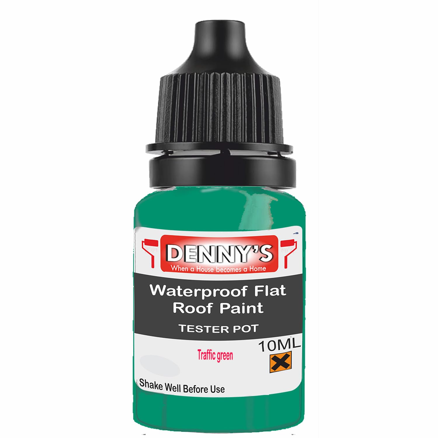 SCOOBYS PAINTS BACK IN THE MIX Chlorinated Rubber Flat Roof Paint – Waterproof Roof Sealer & Leak Repair Coating, Quick Drying, High Adhesion (Traffic green, 10ML Tester Bottle) — image 1