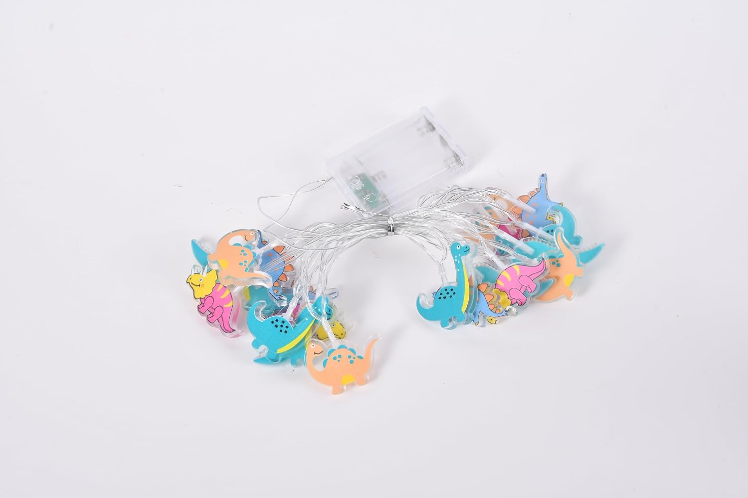 Acrylic Sea Animal Theme Cute Fairy Decorative Fairy Lights Battery Operated, Rope Lights Lit by 20 LEDs 2M for Holiday Camping Wedding Bedroom Decoration (Dinosaur)