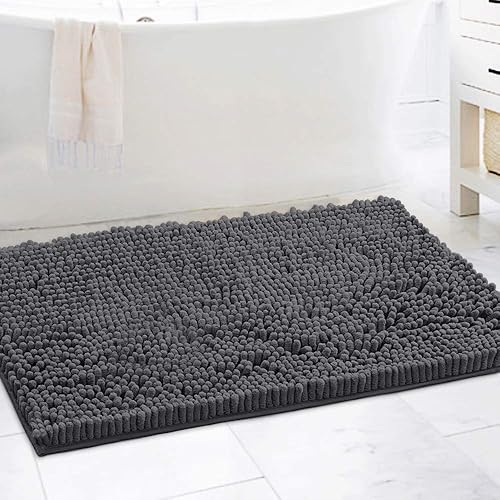 Alfombras de baño Tapetes para baño antideslizante de chenilla de lujo alfombra de baño alfombra extra suave y absorbente Tapetes peludos lavables