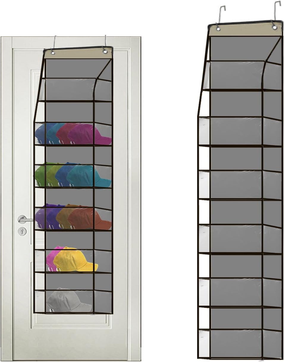 Zuosiba Over the Door Hat Rack Organizer for Daseball Caps