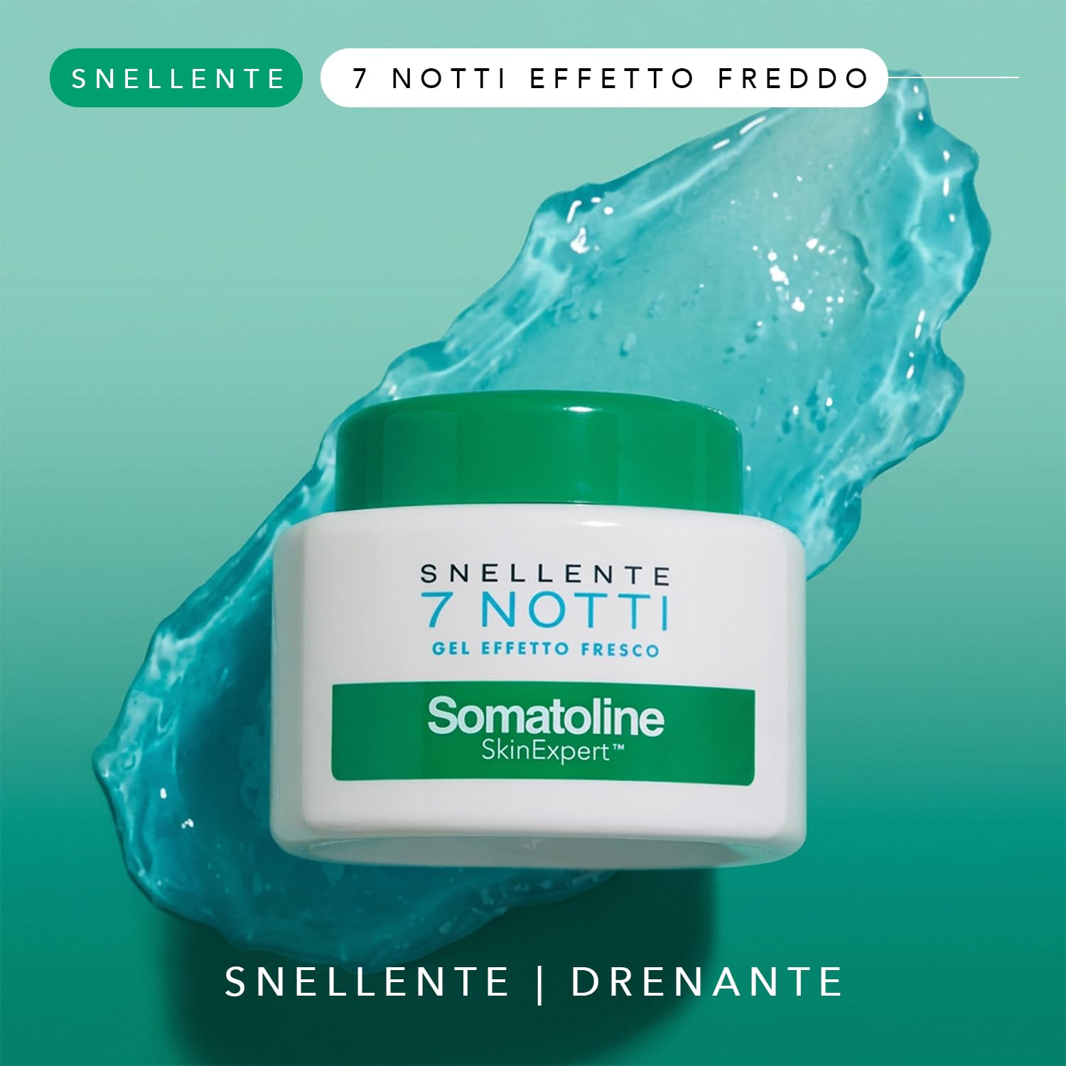 Somatoline SkinExpert, 7 Notti Gel Effetto Fresco, Trattamento Corpo Anticellulite, Ultra Intensivo, con Sale Integrale, 250ml