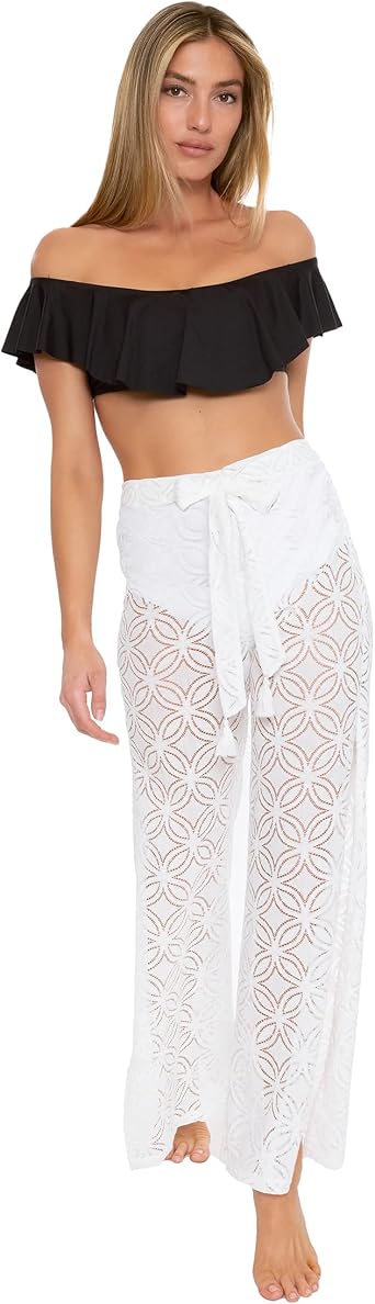 Trina Turk Pacheco Crochet Side Slit Pants