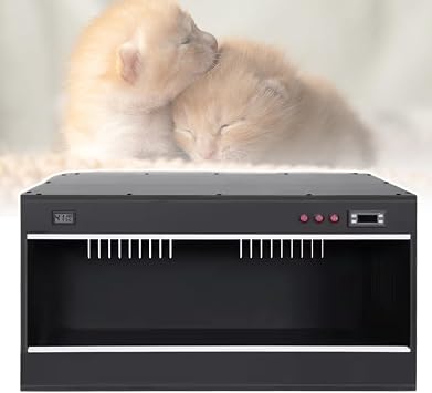 Pet Incubator Box,Puppy Incubator,for Cats/Dogs,Plug in Power,Hot Air Circulation,Automatic Constant Temperature,Black-80-50-50