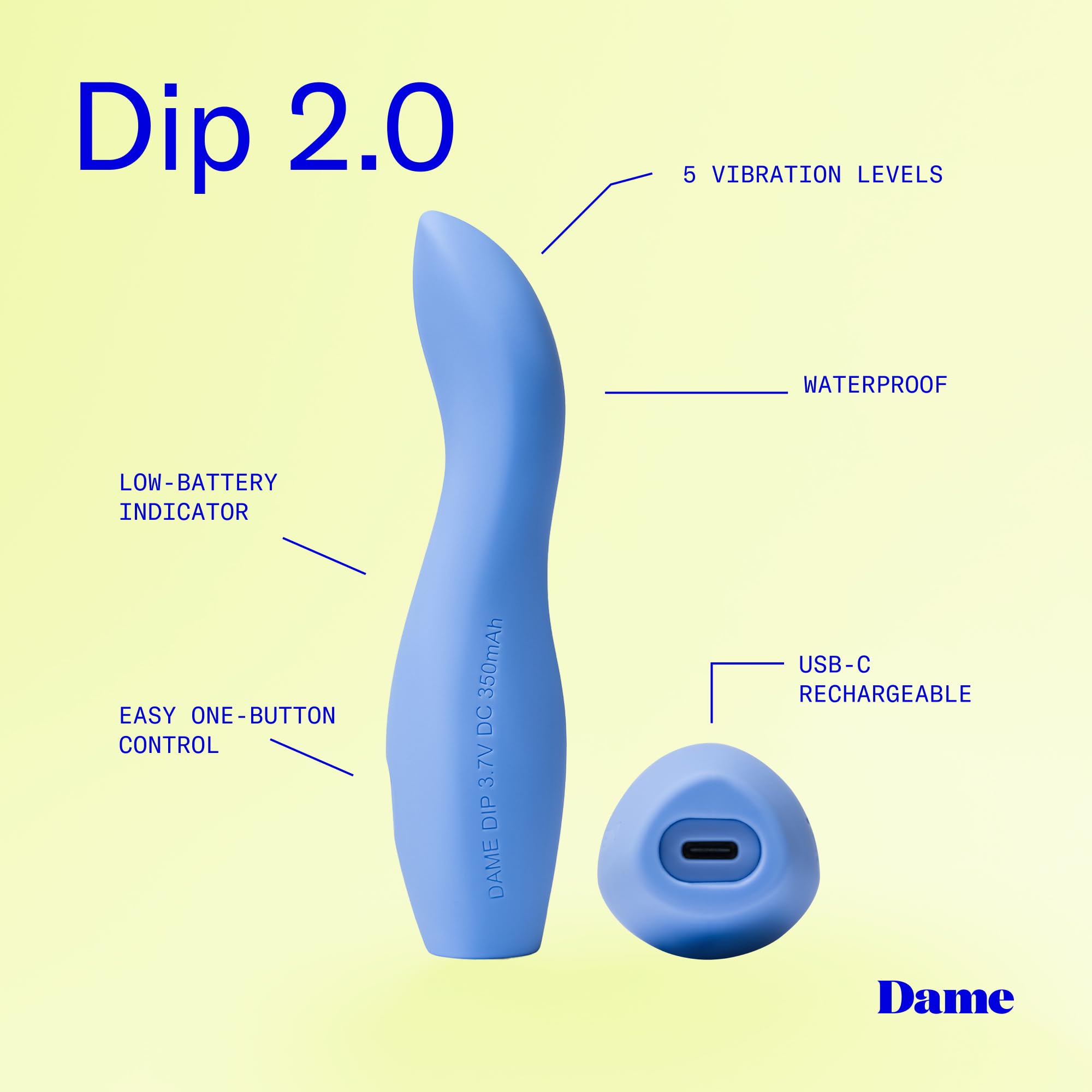 Donne Dip 2.0 Vibratore | Vibratore per donne | Clitoride & Punto G vibratore | Impermeabile e ricaricabile USB-C | Imballaggio ecologico | Ergonomico e potente | Prugna