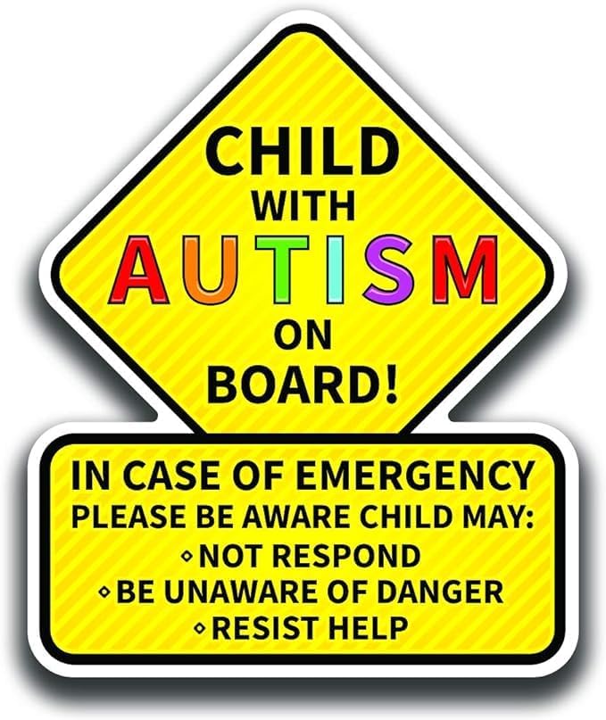 Amazon.com: 2-Pack Child with Autism On Board Sticker Decal | Laminated ...