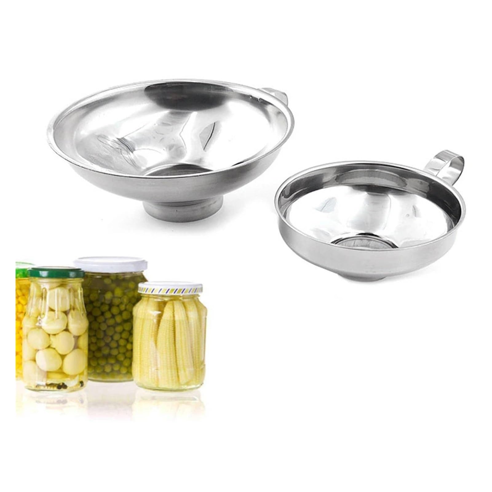 Embudos de Cocina, embudos pequeños de Metal, embudos de Acero Inoxidable for enlatar, embudos de Boca Ancha for enlatar, Filtro de tolva, Tapa de Boca Ancha for Aceite, Vino y Cocina.(S)