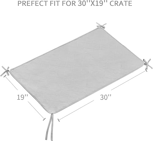 Miniatura 8 de Tapete impermeable para jaula de perro con cuerda, paquete de 2 (42 x 28 pulgadas), almohadillas lavables para orina para perros, almohadillas de