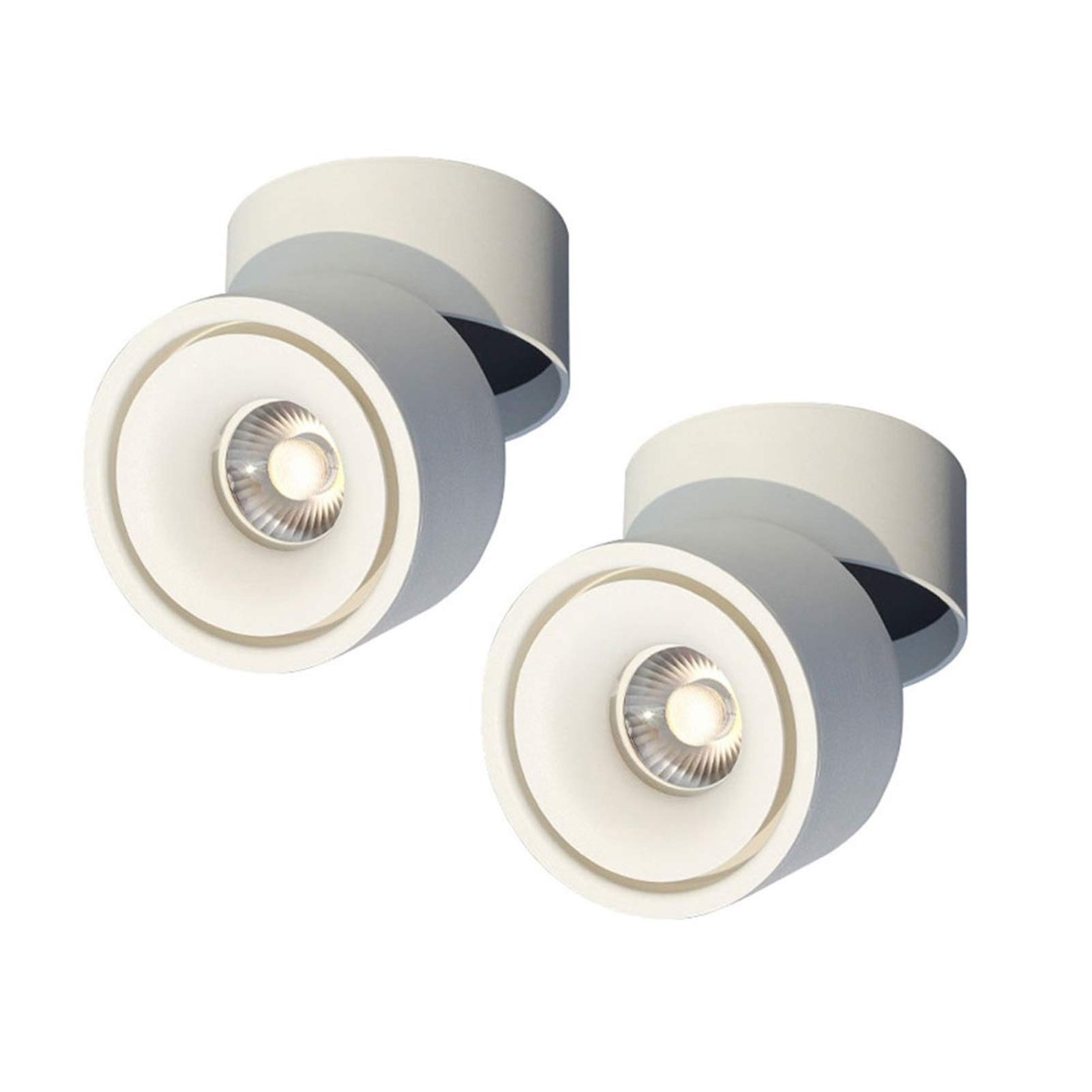 ITOSUI LED Indoor Ceiling Spotlight Accent Lamp, Rotatable Surface Mounted Ceiling Lighting Fixture, 360°Adjustable Ceiling Downlight, 10W Aluminum Wall Lamps/Wall Swivel Light (Color : White-3000k)