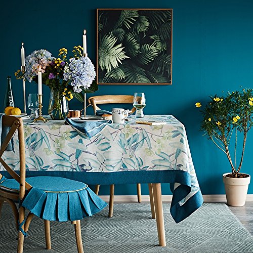 Nappe rectangulaire coton lin pour protéger et embellir vos tables usées - 5
