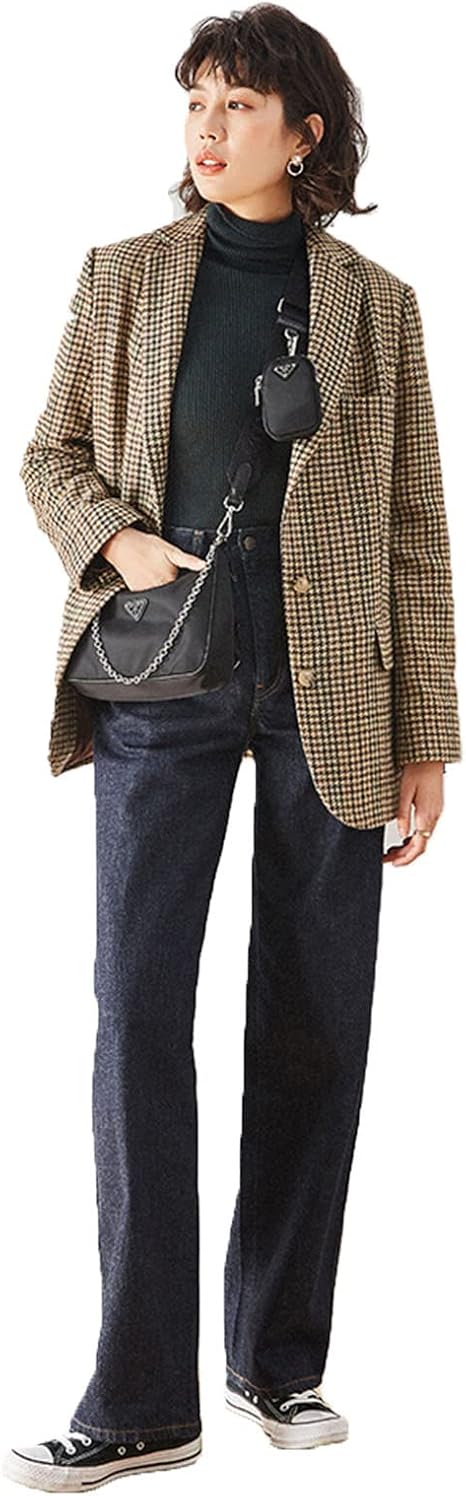 Amazon Co Jp 韓国ドラマ 愛の不時着 チェックジャケット レディース ショート丈 コート トップス チェック柄 上着 アウター ゆったり 春秋 長袖 千鳥格子 人気韓国ドラマグッズ 無地 おしゃれ ファッション カジュアル オフィス M 服 ファッション小物