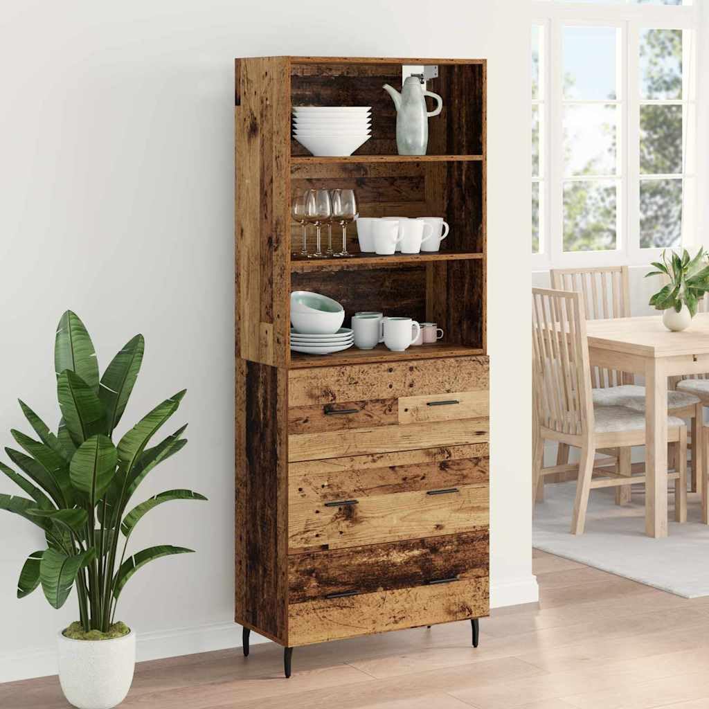Credenza Alta 2 Pezzi Legno Ingegnerizzato 69,5x32,5x180 cm