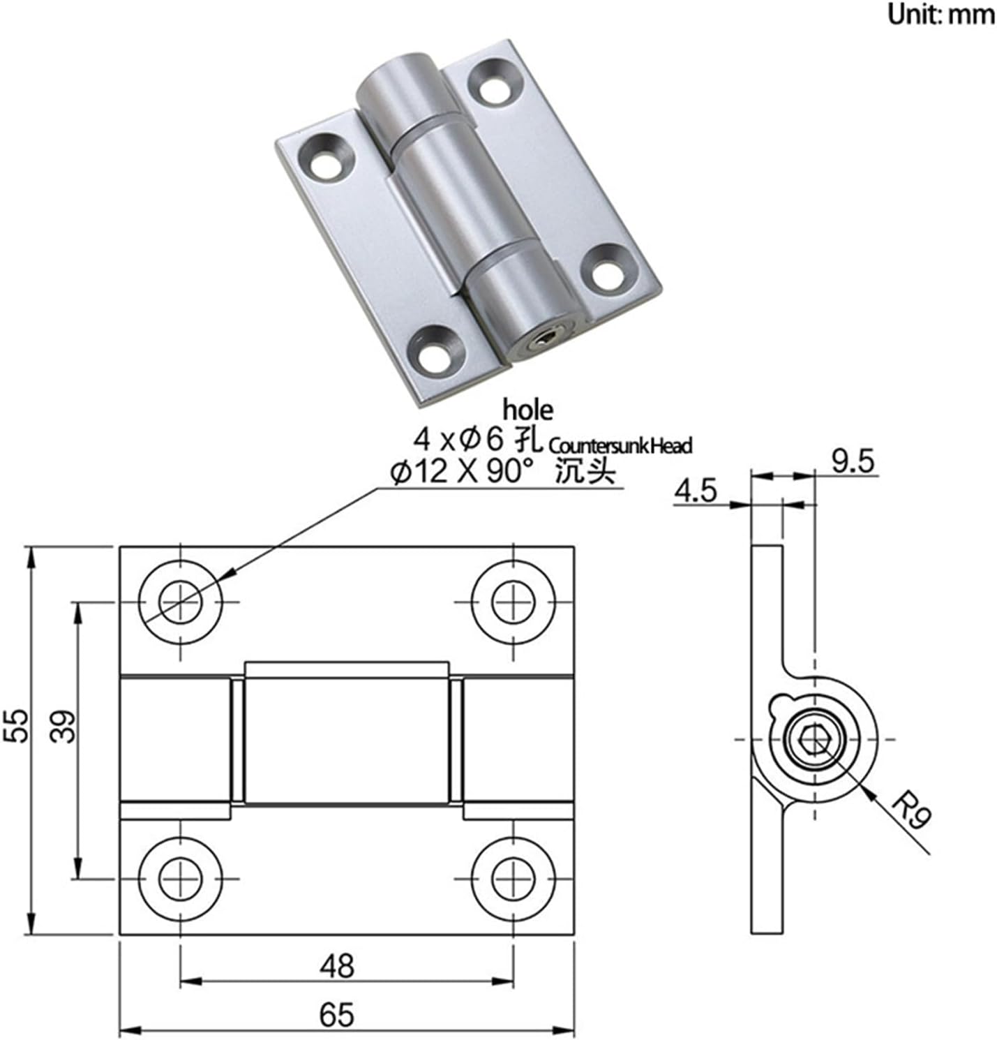 Zinc Alloy Positionable Torsion Any Stop Damping Hinge 1Pcs(Matte Silver)