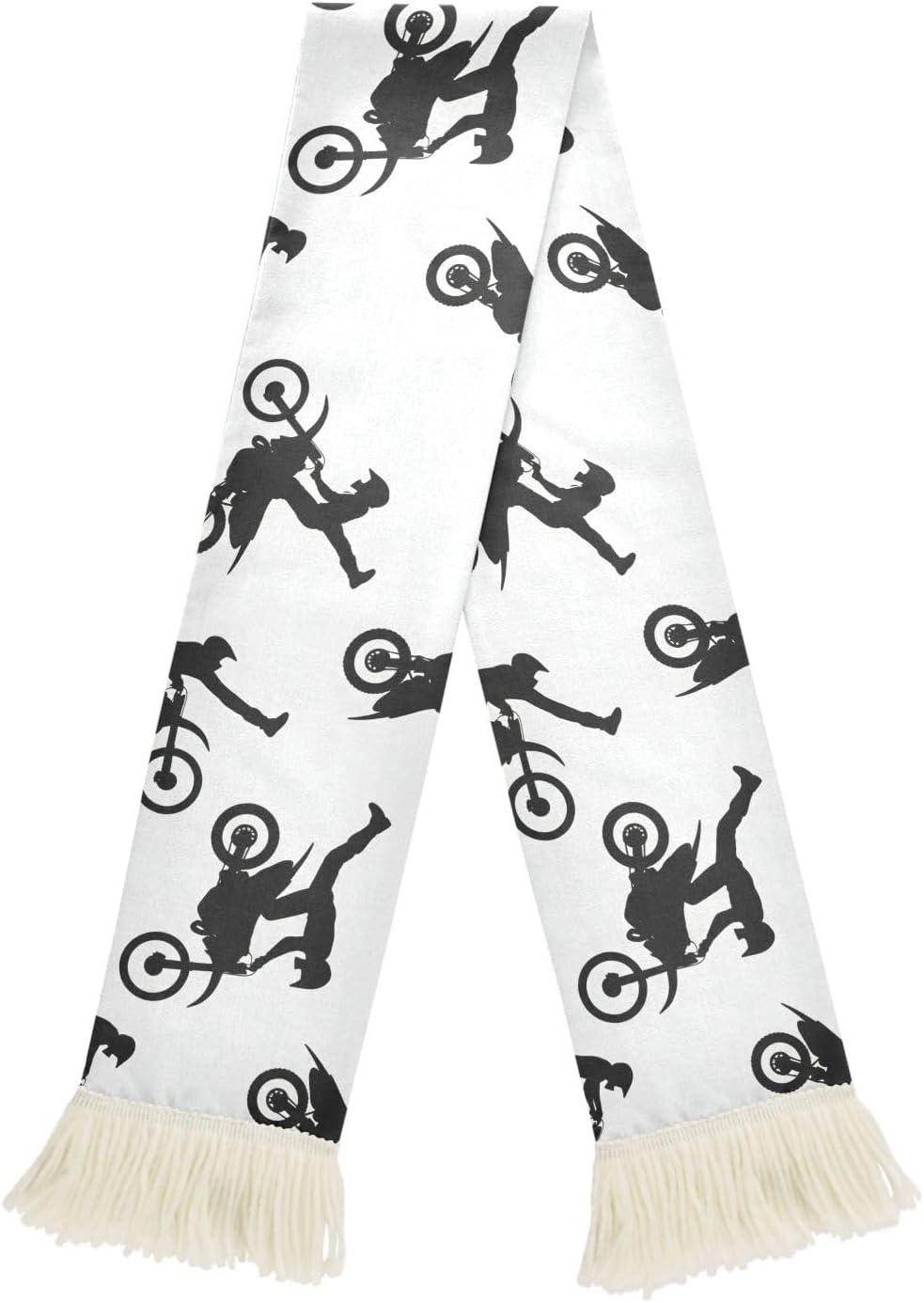 CHIFIGNO Motorcycles White Soccer Scarf for Fans, Soft Touch & Fast Drying Polyester, Support your Team with Game Day Must have