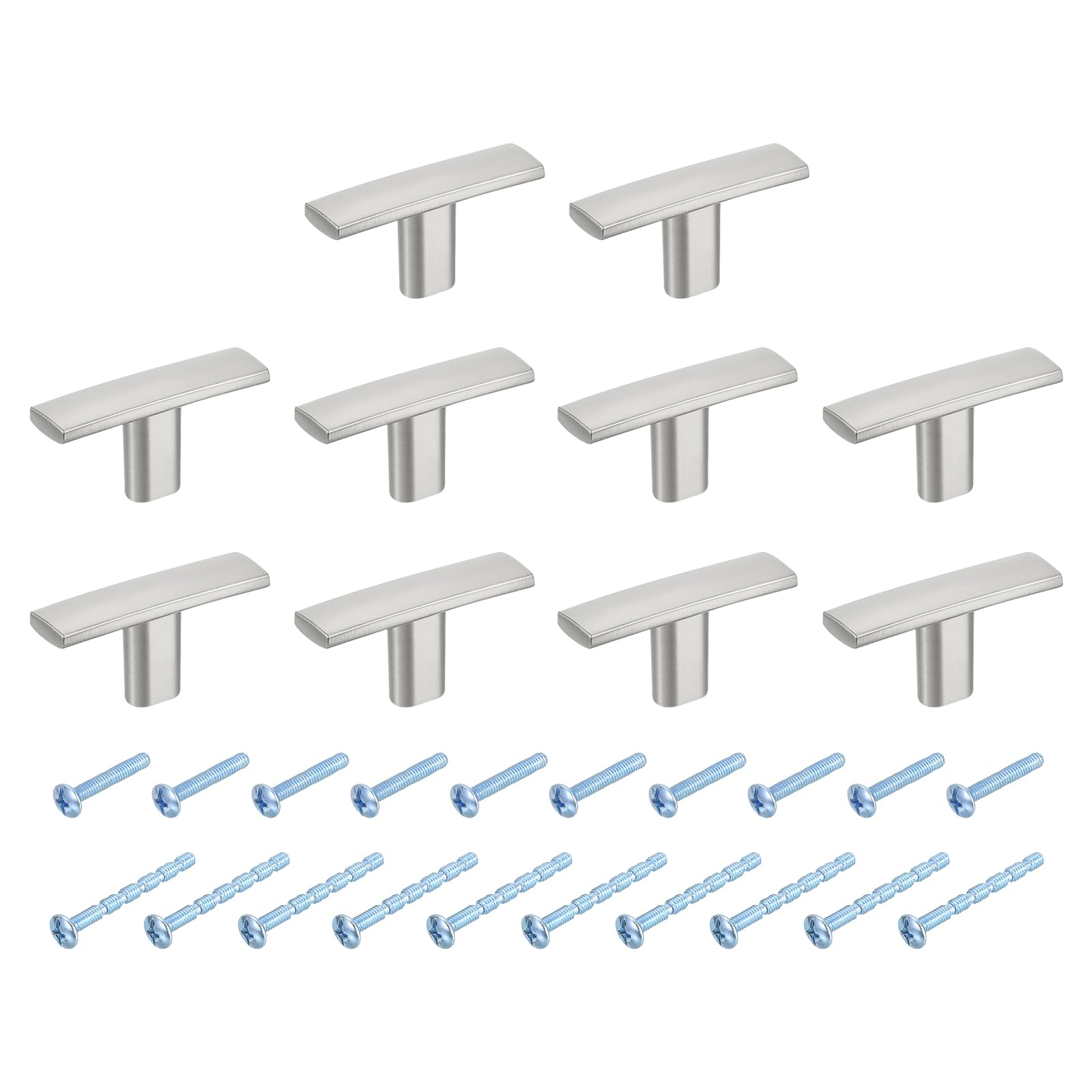 Boutons d'armoire en zinc massif gris argenté de 4,3 cm lot de 10 pièces