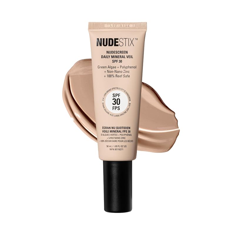 NUDESTIX Nudescreen Daily Mineral Veil FPS 30 – Protetor solar facial mineral com cor e óxido de zinco