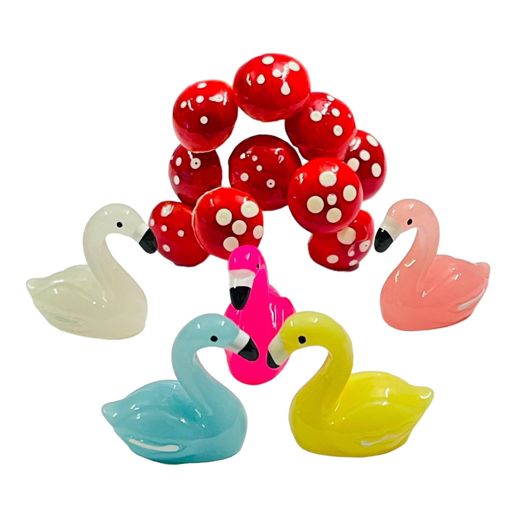 Krisah Resin Miniature Garden Decoration Items 10Pcs Mushroom Stakes With 5pcs Flamingo Ducks (Multicolor) (B08RB59R6M) Amazon Price History, Amazon Price Tracker