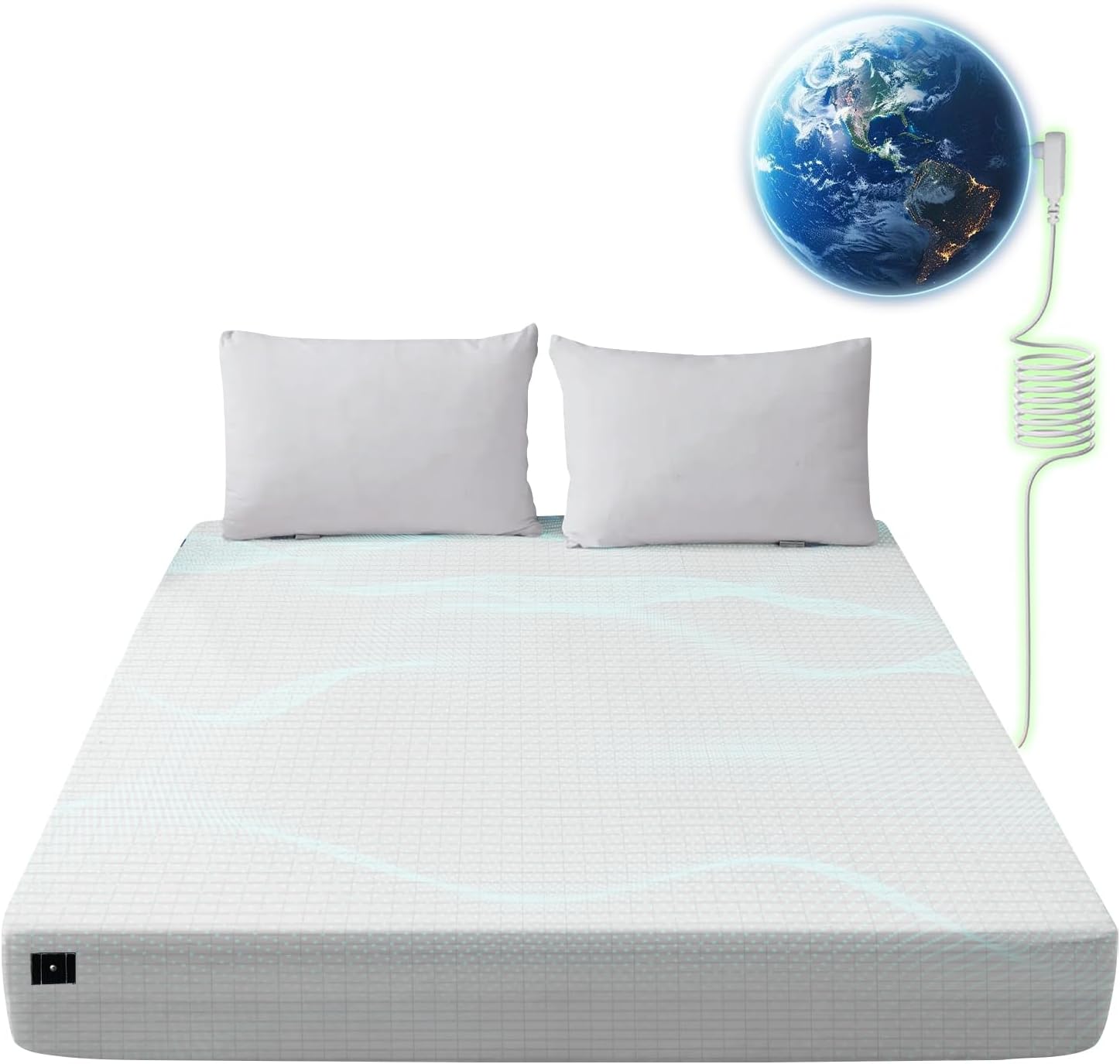Grounding Sheet Twin XL,12% Silver Fiber with Earth Connected, Grounding Bed Sheet for Better Sleep,Soft,Beige
