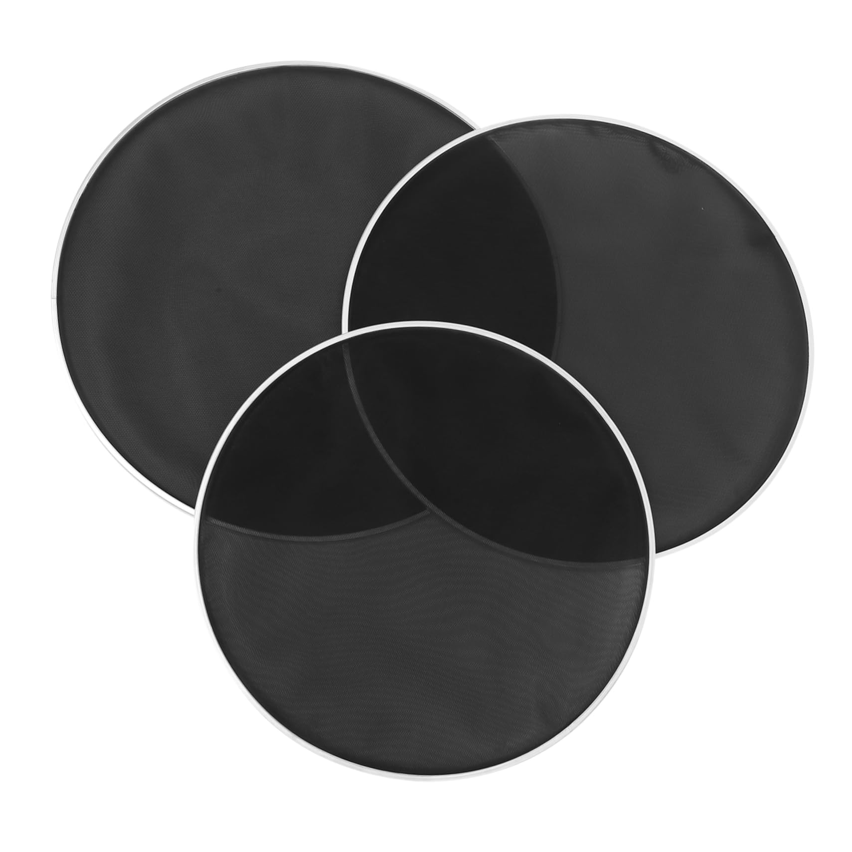 OFFSCH 3pcs Silent Mesh Drum Heads Black Drum Hydraulic Double Layer Drumheads for Replacement
