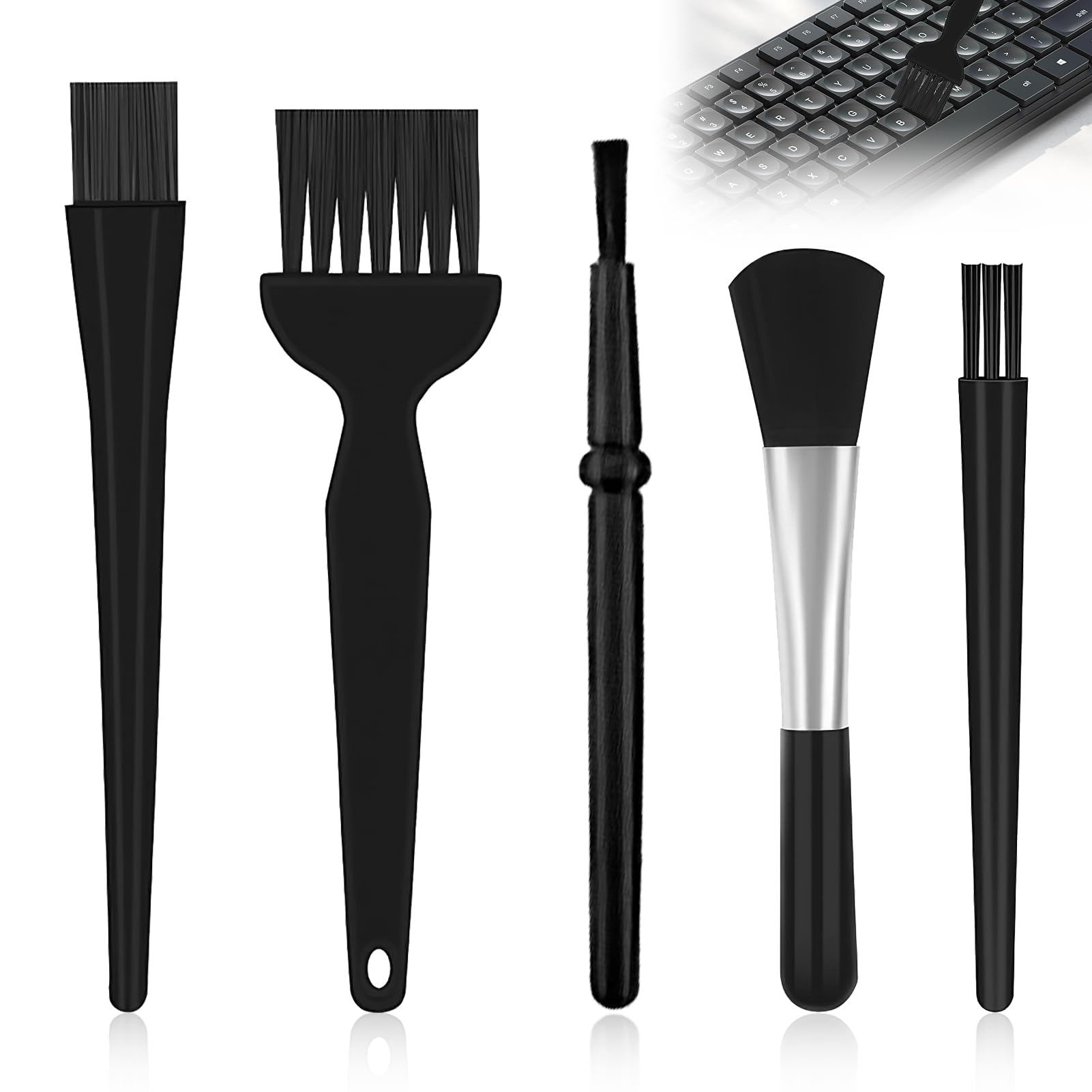 Tastatur Reinigungsset Spinsel, 5pcs Tastatur Reinigen Bürste Aus Nylon Keyboard Cleaner Anti Statische Reinigungspinsel ESD Bürste PC für Laptop Motherboards Leiterplatte Reinigungsbürste Set