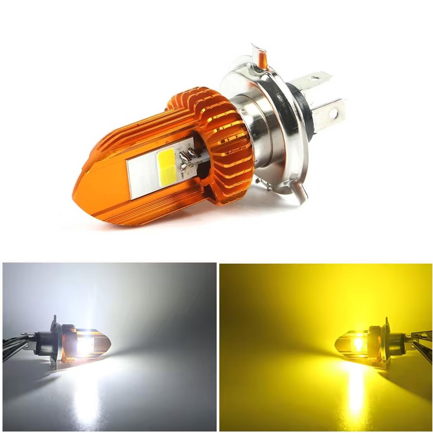 Power Headlight Bulb Side Super Bright Light Universal For All Bikes Motorcycle Scooty (Set of 1, Yellow & White)-image-32