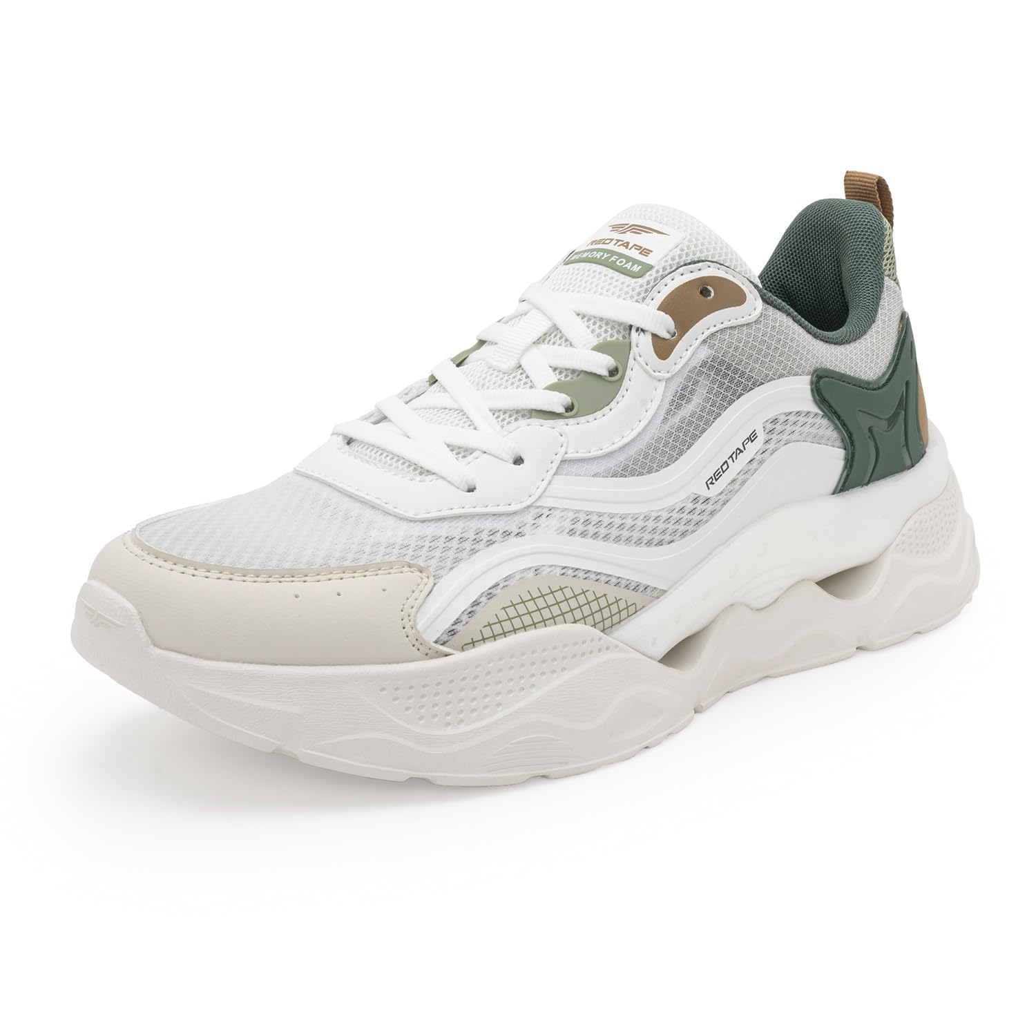 Red Tape Casual Sneaker Shoes for Men | Elegantly Rounded Front, Soothing Insole & Impact-Resistant Comfort Green/Beige (B0D3F6W7CY) Amazon Price History, Amazon Price Tracker