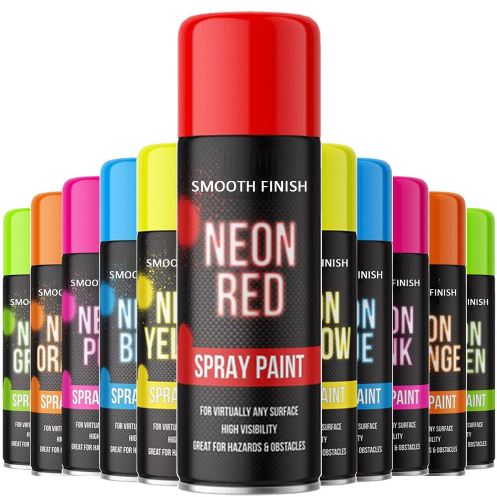 AlezyB - - 1 x Red Neon Spray Paint 400ml 151 Fluorescent Bright Aerosol Extra Bright Graffiti (Banksey) Paint Assorted Colour