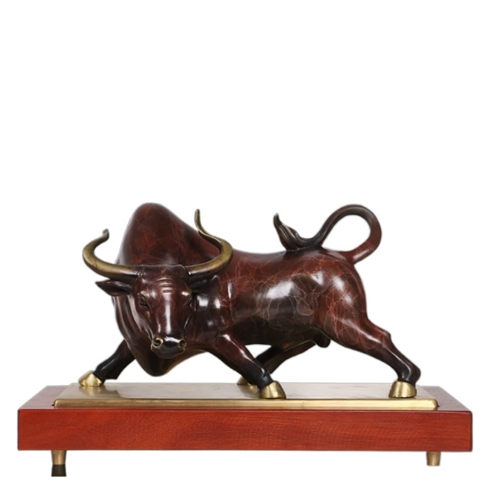ZZlei2yu-12 Home Decor Ornament Pure Copper Bull Entrance Ornament Living Room Home Office Feng Shui Ornaments Colorful Ornament(Bruin)