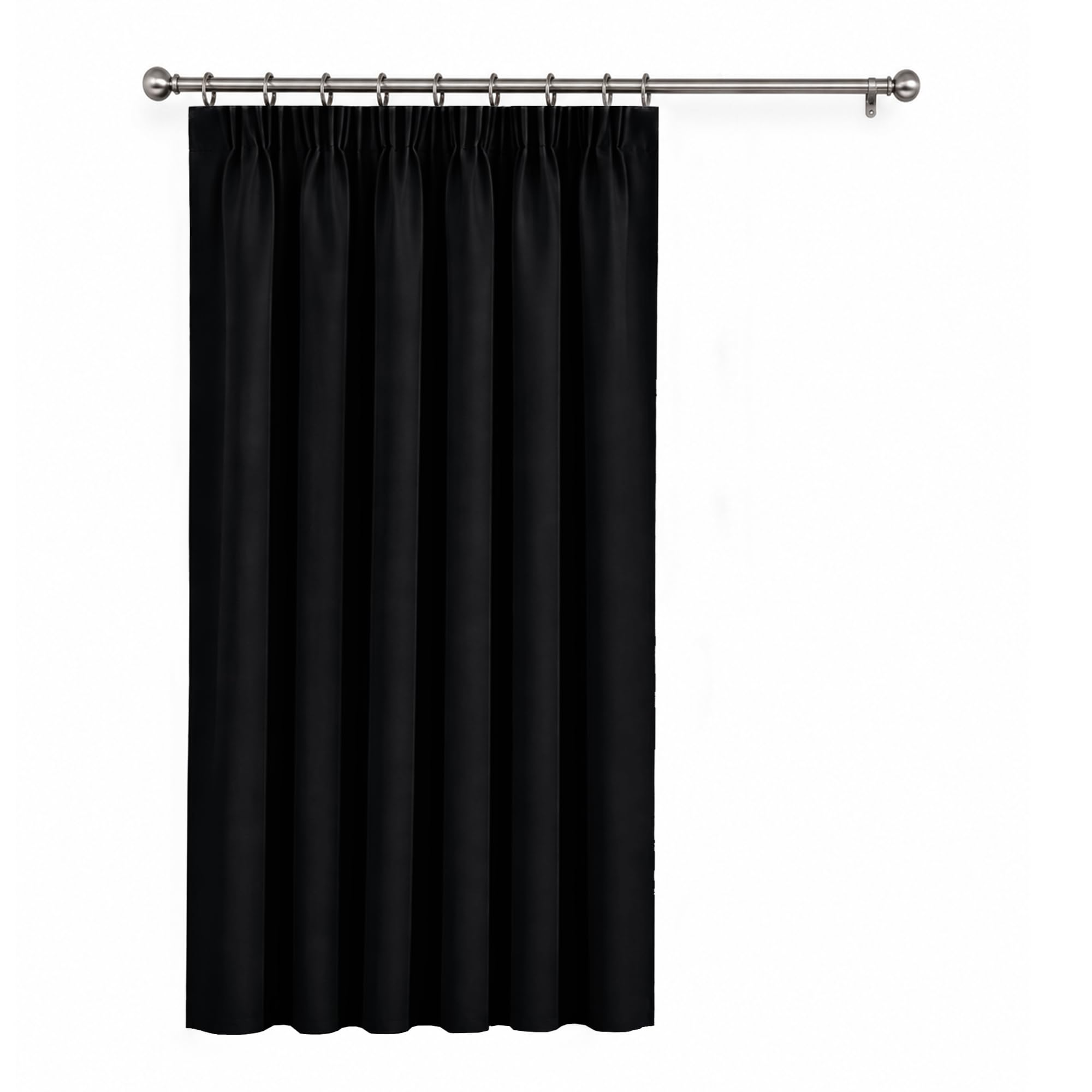 Oxford Homeware Blackout Pencil Pleat Curtains for Bedroom 66 X 84 Inch Black Curtain for Living Room Privacy Protection Thermal Insulated Curtains 1 Panels with Tieback โ image 1
