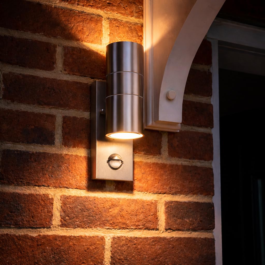 B&Q - Sparkled Silver Up/down Wall Light With Pir