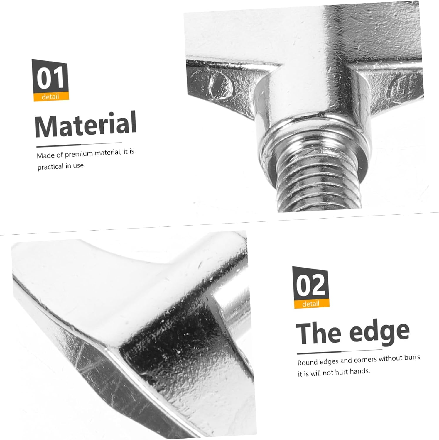 Drum Accessories - 4Pcs Drum Wing Screw Cymbal Stand Nut Set - Metal Quick Release Butterfly Knob for Kit Assembly and Repair, Silver