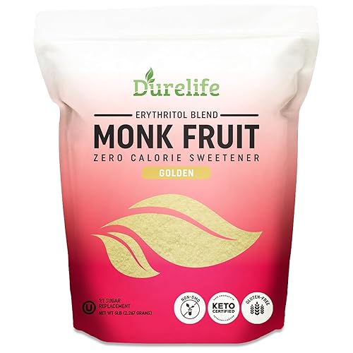 Miniatura 7 de Durelife Edulcorante de frutas Golden Monk de 5 libras tamaño a granel reemplazo de azúcar 11 apto para dieta cetogénica sustituto del azúcar cero
