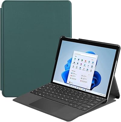 Kepuch Custer Case for Microsoft Surface GO 1 2 3 4,Ultra-Thin PU-Leather Hard Shell Cover - Green