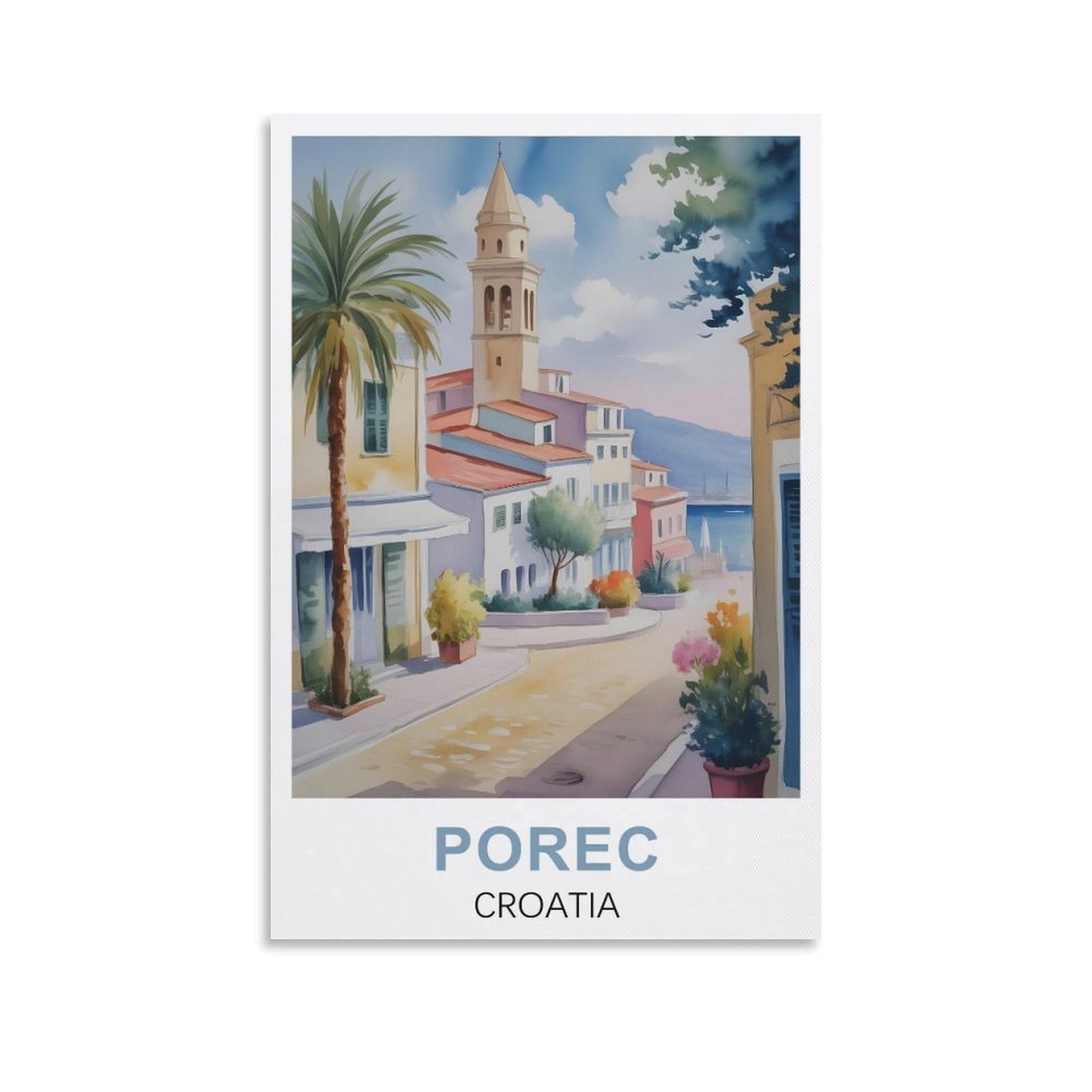 Ezmlfa S274 5D Diamond Art Kits For Beginner,Porec Croatia,Diamond Art House Diy Diamond Art Kits For Home Wall Decor 40X40cm