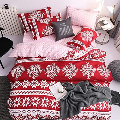 Coton de Noël ensemble de couverture flocon de neige Boho King 220x240 - 2