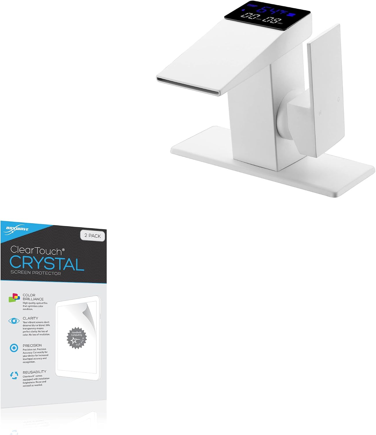 BoxWave Screen Protector Compatible with Zexzen Bathroom Faucet LED Temperature Display (3.5 in) - ClearTouch Crystal (2-Pack), HD Film Skin - Shields from Scratches