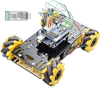 SHYISY Programmable toys robot Double Chassis Mecanum Wheel Robot Car Chassis Kit With TT Motor For Raspberry Pi DIY STEM Toy Parts (Color : BT robot car)