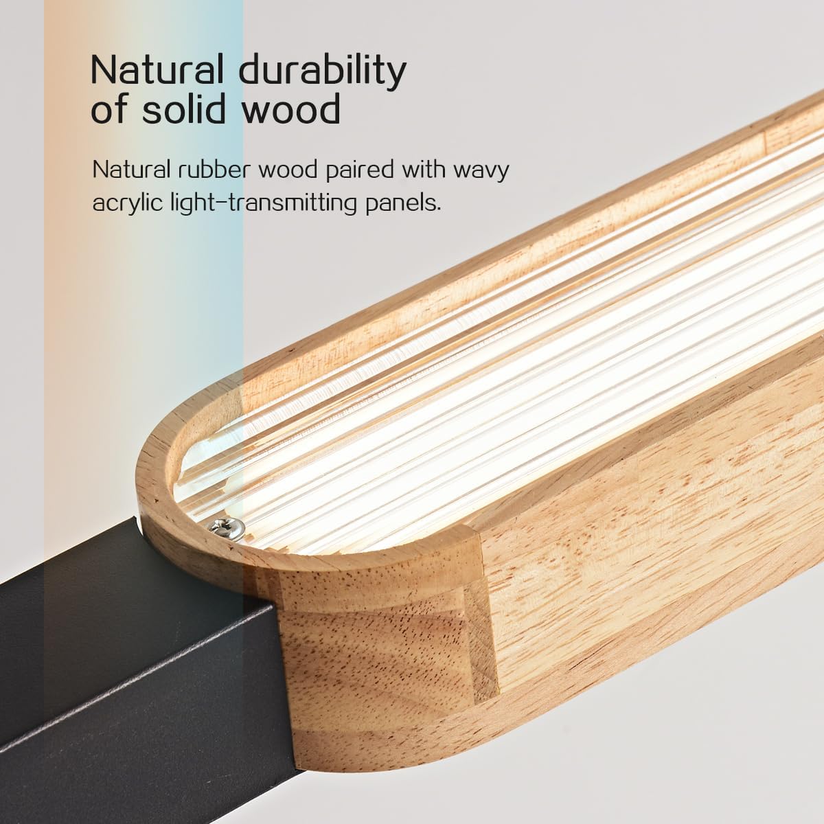 Pendelleuchte Esstisch 90 cm, Moderne LED Esszimmer Hängelampe Holz, Fernbedienung Dimmbare Timer Nachtautomatil Linear Design 25W
