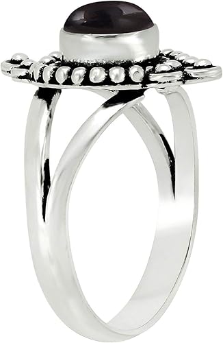 Miniatura 2 de Round Shape Natural Gemstone Vintage Style Handmade Rings for Women - 925 Silver Overlay Handmade Birthstone Ring Jewelry Gift for Her Mom Wife