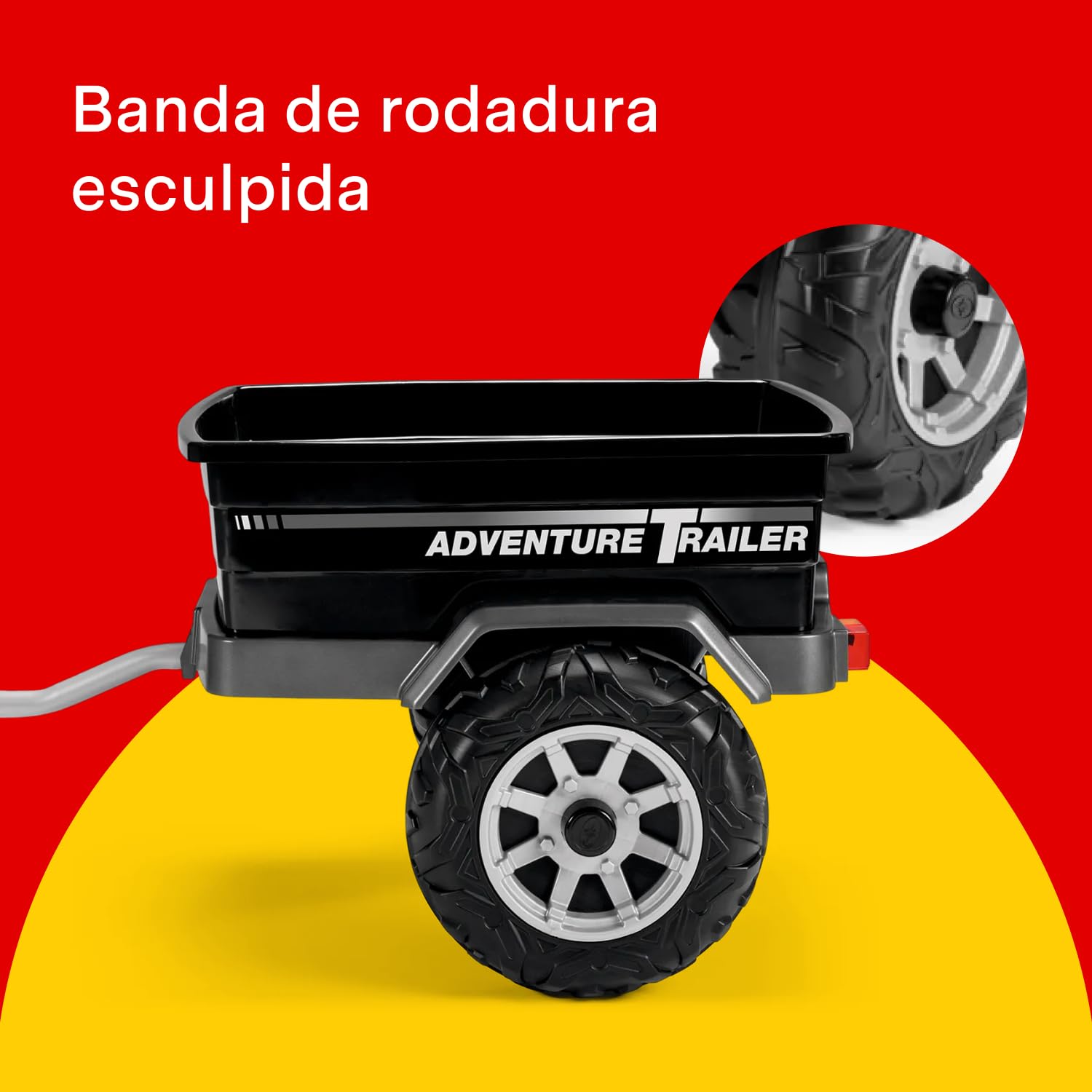 Peg Adventure Trailer Remolque para Todoterrenos Eléctricos Gaucho y Polaris, Capacidad de Carga 30 kg, Ruedas Todoterreno, Edad 2+ Años