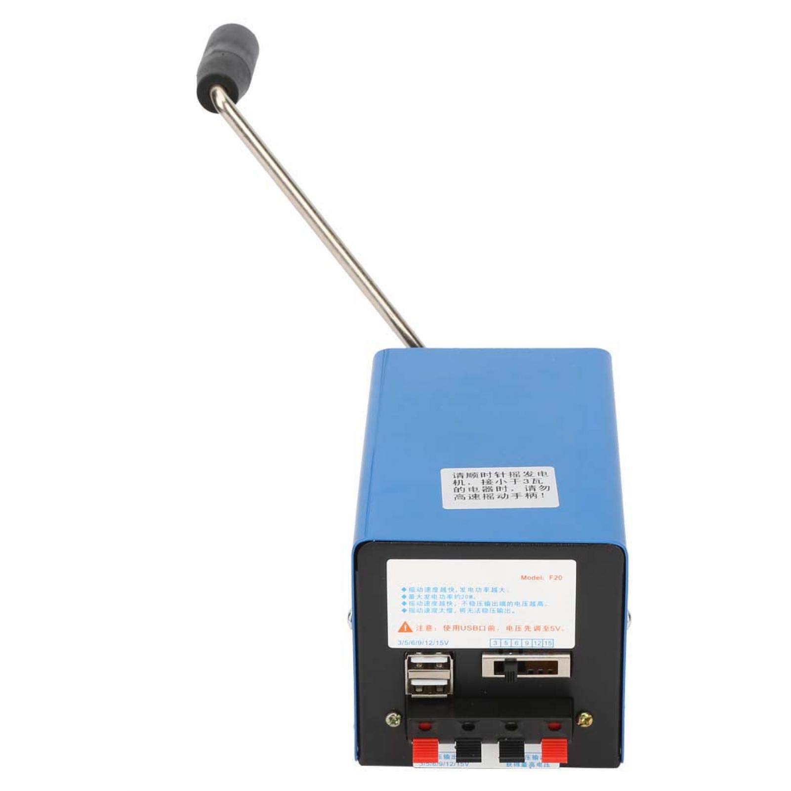 Generador de carga manual de alta potencia portátil Dinamotor de emergencia de carga USB para operaciones de campo, excursiones, operaciones de rescate, desastres naturales, 2000 Rpm