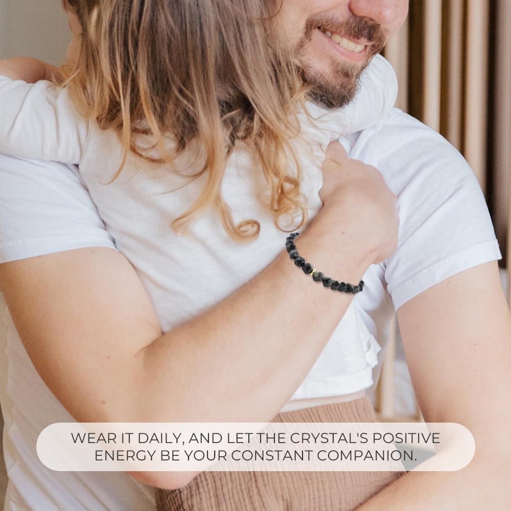 7mm Rhombus Beaded Bracelet - Protection Natural Healing Crystal Stretch Bracelet for Women and Men - Handmade Semi-Precious Gemstone with Positive Energy - Image 4