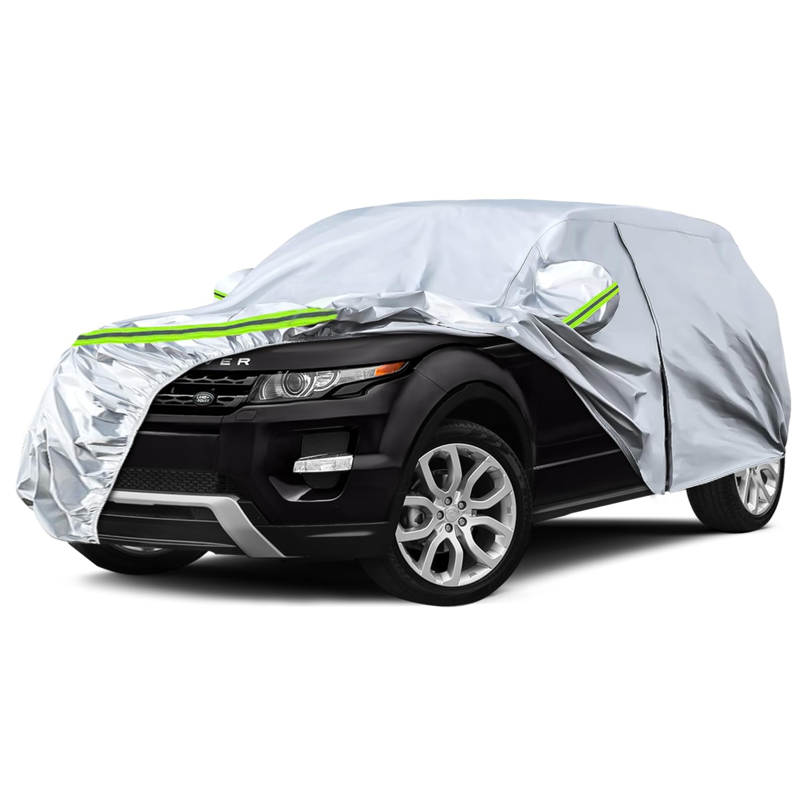 6 Layers Waterproof Car Covers Replace for 2011-2026 Range Rover Evoque | Heavy Duty All Weather Car Cover with Cotton Liner, Zipper Door, Windproof Bands for Snow Rain Dust Protection