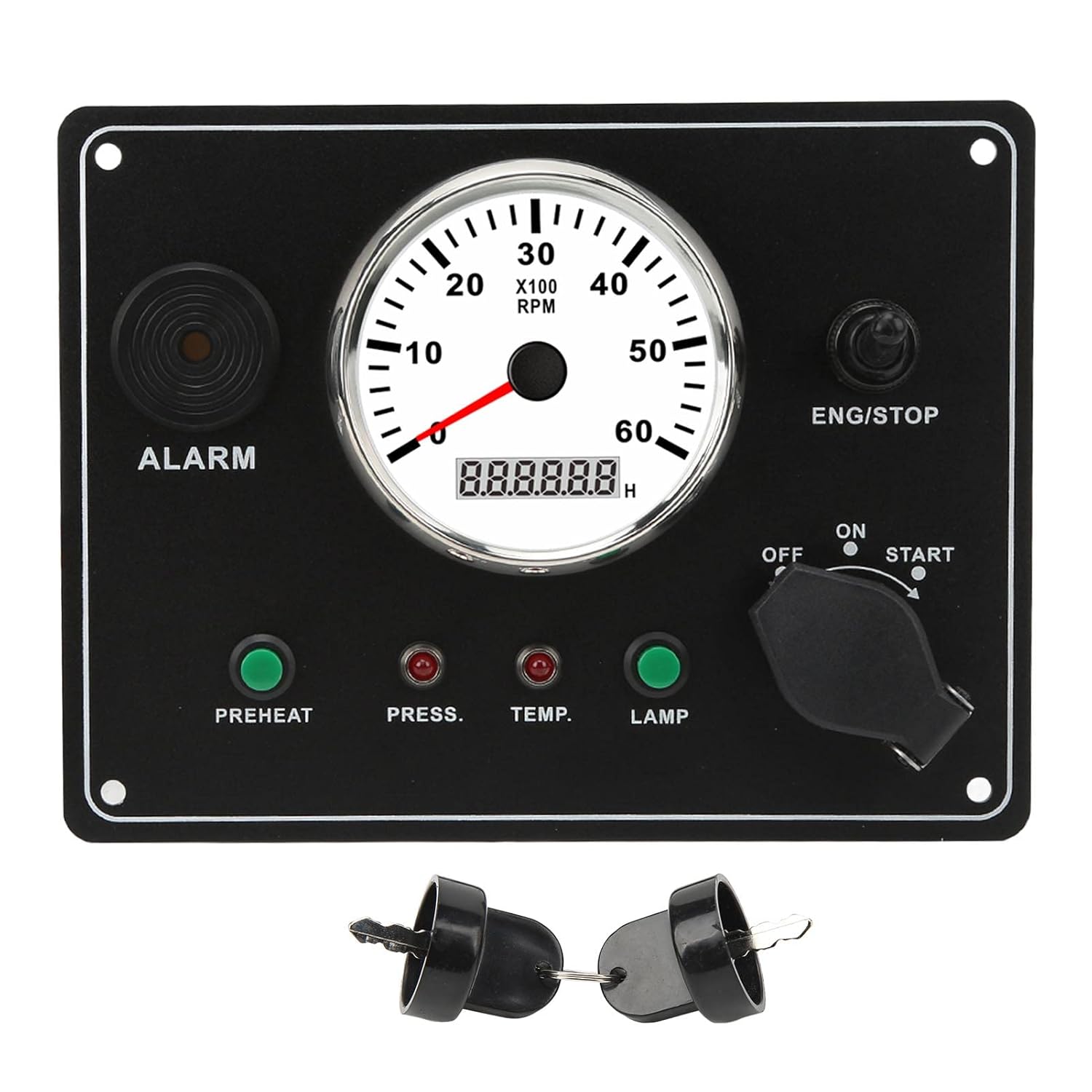 6000RPM Boat Tachometer, IP67 Waterproof Multifunction