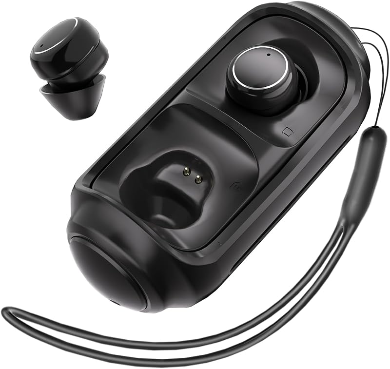 APZXTRK Mini Wireless Earbuds Bluetooth 6.0 in Ear Light-Weight Headphones,with 360-degree Rotating Charging case,ENC Noise Cancelling, Ergonomic Sport Headphone Headset for Gym/Running/Work(Black)