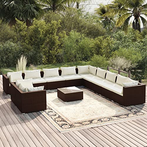 Bounv Poly Rattan Gartenmöbel Sitzgruppe für 11-12 Personen Garten Lounge Set Gartensofa mit Kissen Wetterfest… – Bild 3
