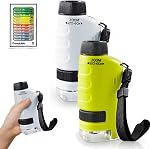 Little Scientist Microscope, 2026 Upgrade Kids Microscope Handheld, Portable Mini Scope Fun Gift for Girls & Boys (White)