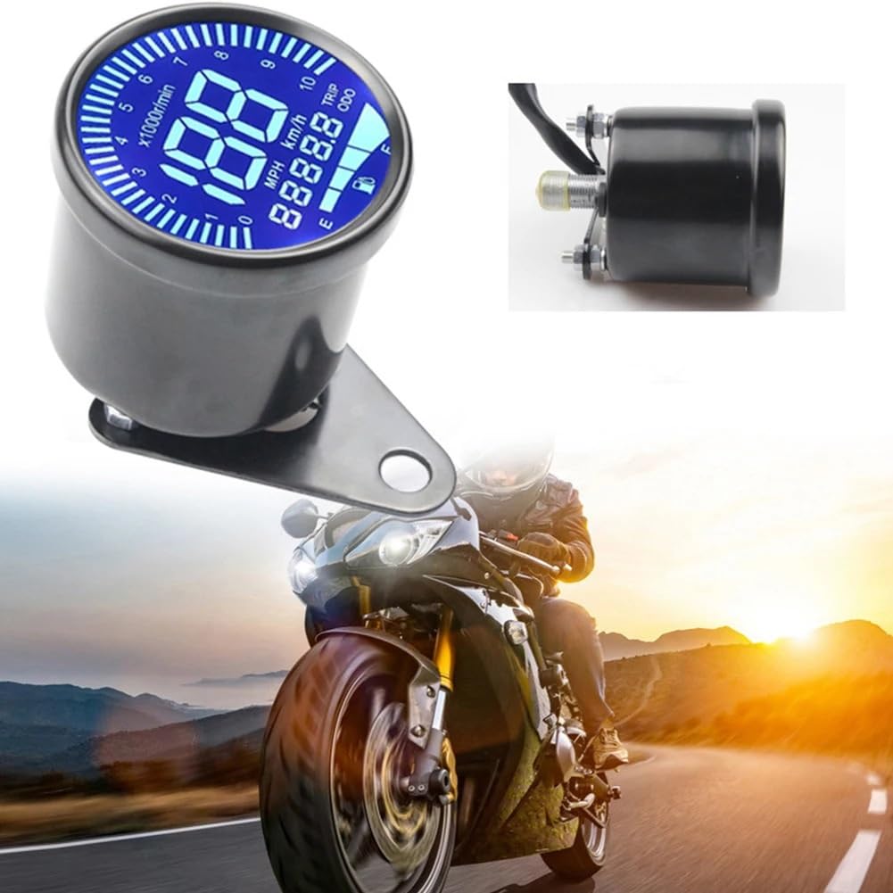 tacómetro Digital Tacómetro Universal para Motocicletas de 12 V, odómetro, tacómetro Digital, Indicadores Velocidad con luz Nocturna y Pantalla