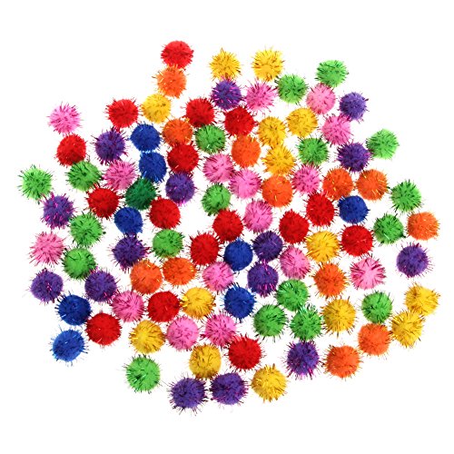 kathson 100 unidades de mini bolas brilhantes coloridas com glitter para brinquedos de gatos