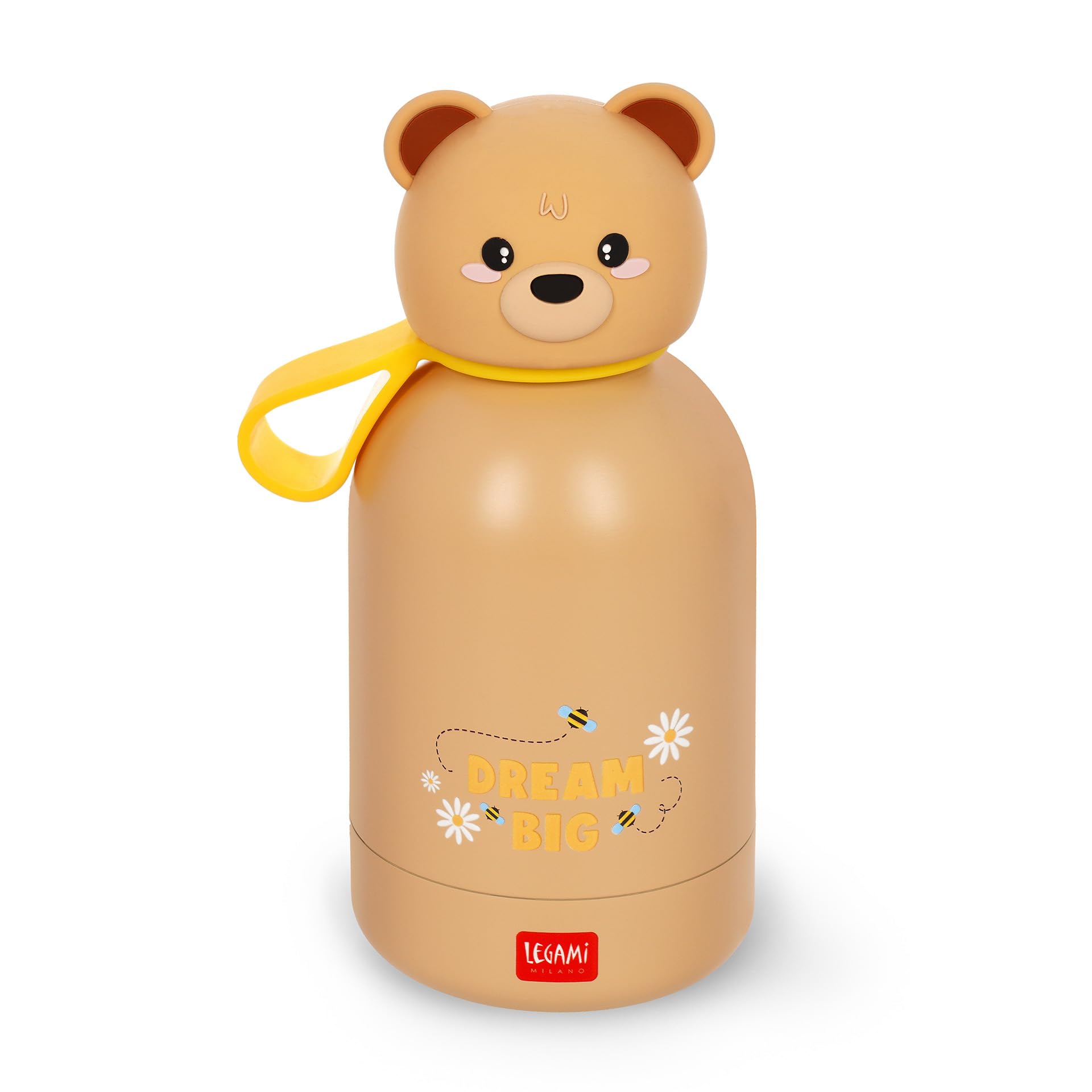 Legami - Borraccia Termica per Bambini Hot&Cold BFF, Tema Teddy Bear, in Inox 18/8 a Doppio Strato con Chiusura ermetica, Conserva il Caldo per 12h e il per Freddo 24h, Capacità 310 ml